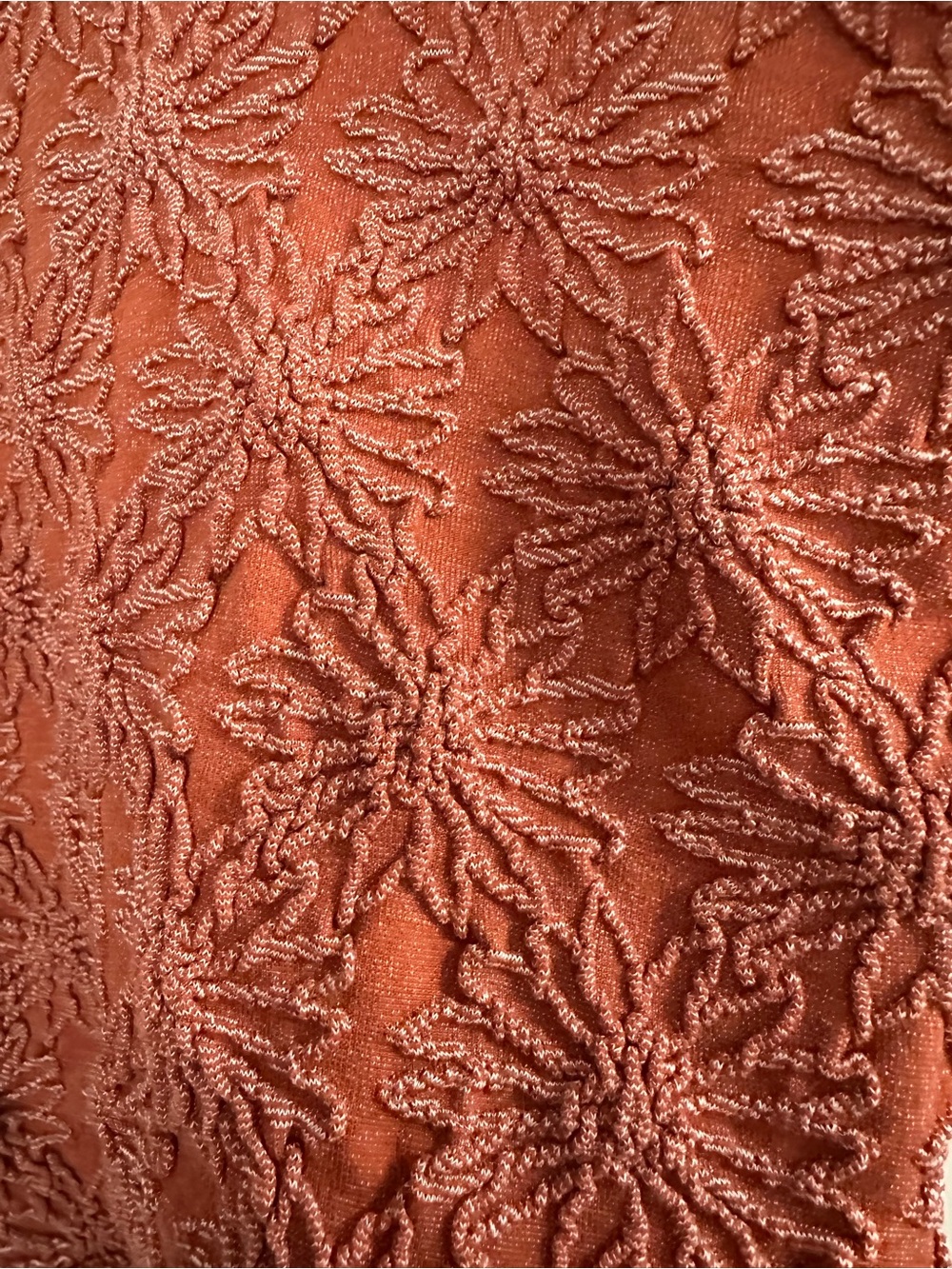 Rust Floral Textured Square-Neck Tank Top - Picture 3 of 4